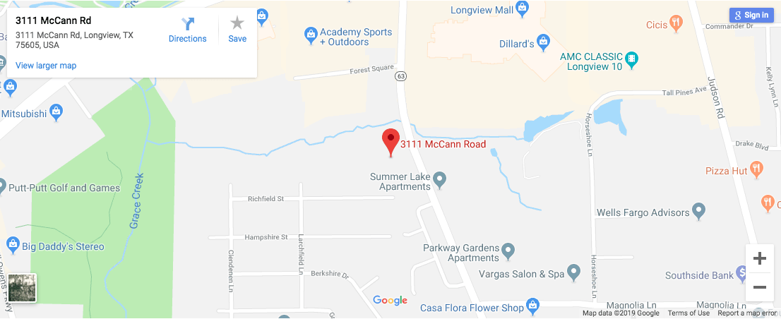 Longview ER Location Map Wide